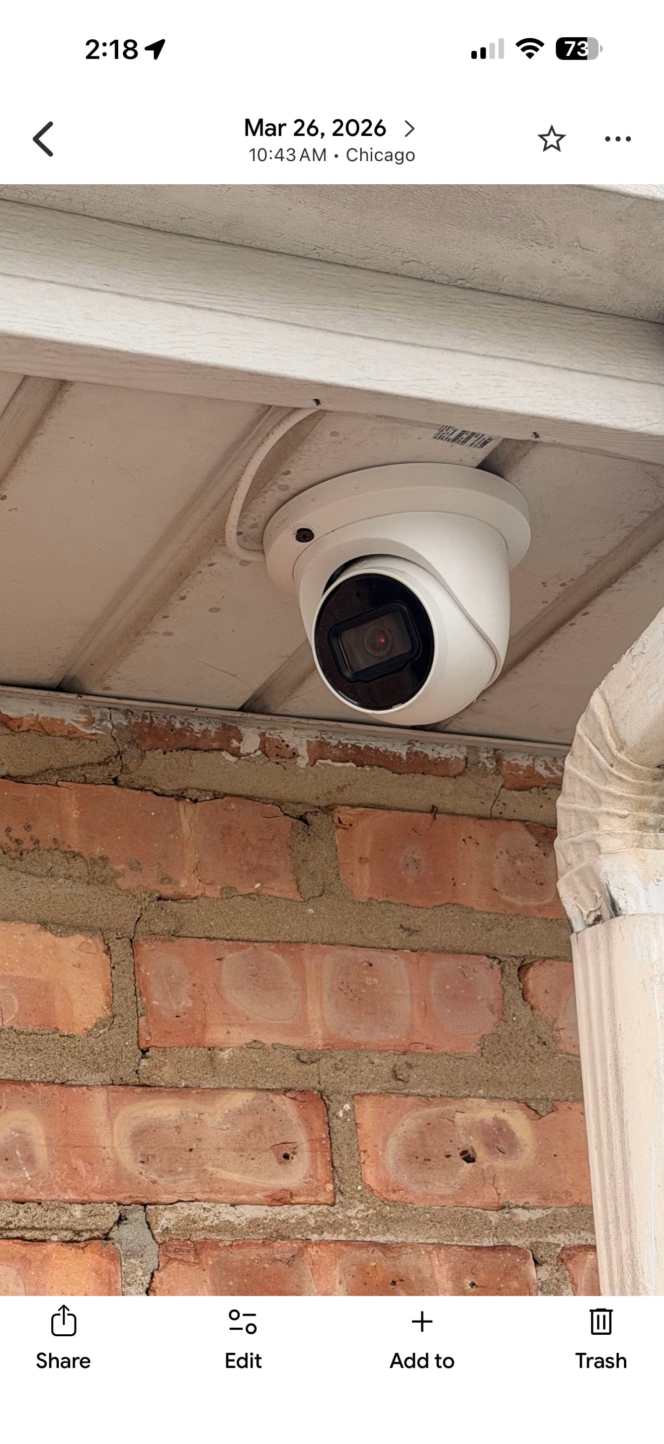 Security camera at retail store entrance